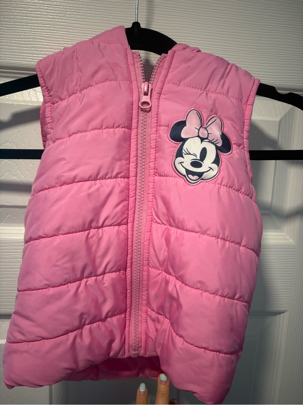 Disney Pink Minnie Mouse Quilted Hooded Vest